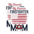 (2 Pack) Firefighter Mom Magnets - Proud Firefighter Family - American Flag Decor - 5" On Longest Side - Premium Magnet - for Cars, Refrigerators, Toolboxes, Lockers - Made in USA - MAG18575