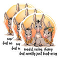 (3 Pack) Funny Donkey Decals - Badassy Donkey - Laptop Decal - 3 Inches On Longest Side - Easy Peel & Apply - Made in USA - 3MCS2110