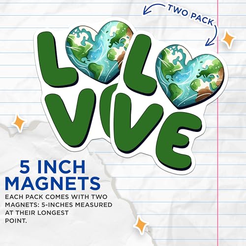 (2 Pack) Eco-Friendly Decor Magnet - 5" On Longest Side - Sticks to Smooth Flat Surfaces - Made in USA - MAG9755