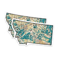 (2 Pack) Montana State Magnets - Abstract Art Style - Montana Home Decor - 5" On Longest Side - Premium Magnet - for Cars, Refrigerators, Toolboxes, Lockers - Made in USA - MAG18522