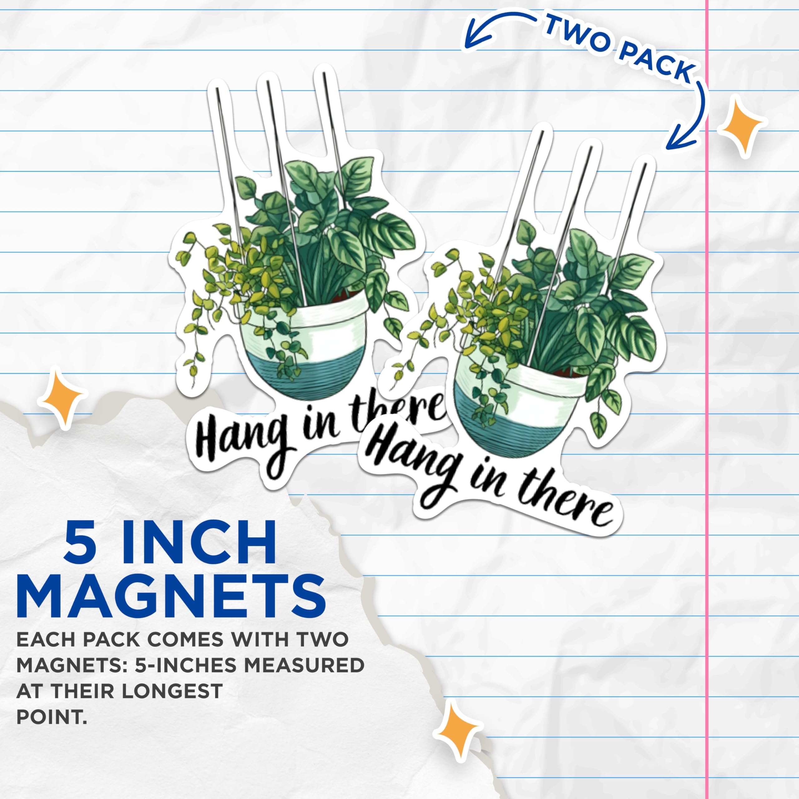 (2 Pack) Hang in There Plant Magnets - Plant Mama Gardener - Love to Garden - 5 Inches On Longest Side - Premium Magnet - for Cars, Refrigerators, Toolboxes - Made in USA - MAG2141