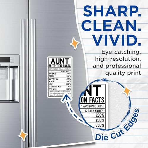 (2 Pack) Aunt Nutrition Facts Magnets - Funny Aunt Quote - Family Refrigerator - 5" On Longest Side - for Cars, Fridges, Toolboxes - Made in USA - MAG3813