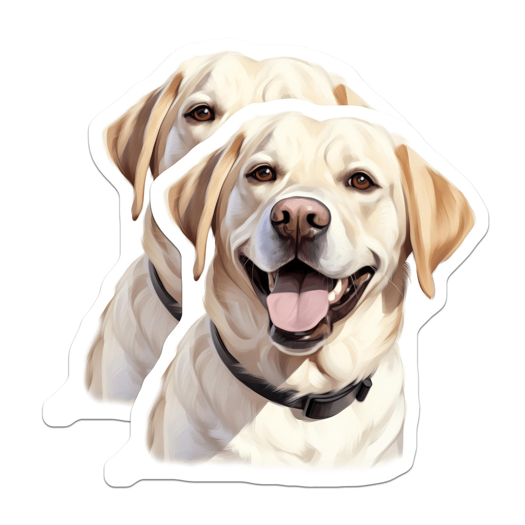 (2 Pack) Yellow Labrador Retriever Magnets - Happy Lab Dog Lover - Refrigerator Locker Decor - Pet Owner Collectible Art - 5 Inches On Longest Side - Thick Durable Magnet - Made in USA - MAG24893