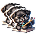 (3 Pack) Smart Puppy Dog Decals - Glasses Wearing Animal Decal - Laptop Decals - 3 Inches On Longest Side - Easy Peel & Apply - Made in USA - 3MCS8154
