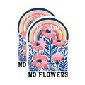 (2 Pack) No Rain No Flowers Magnets - Rainbow Magnets - Floral Magnets - Positive Quote Magnets - Colorful Magnets - 5" On Longest Side - for Cars, Fridges, Toolboxes - Made in USA - MAG3857