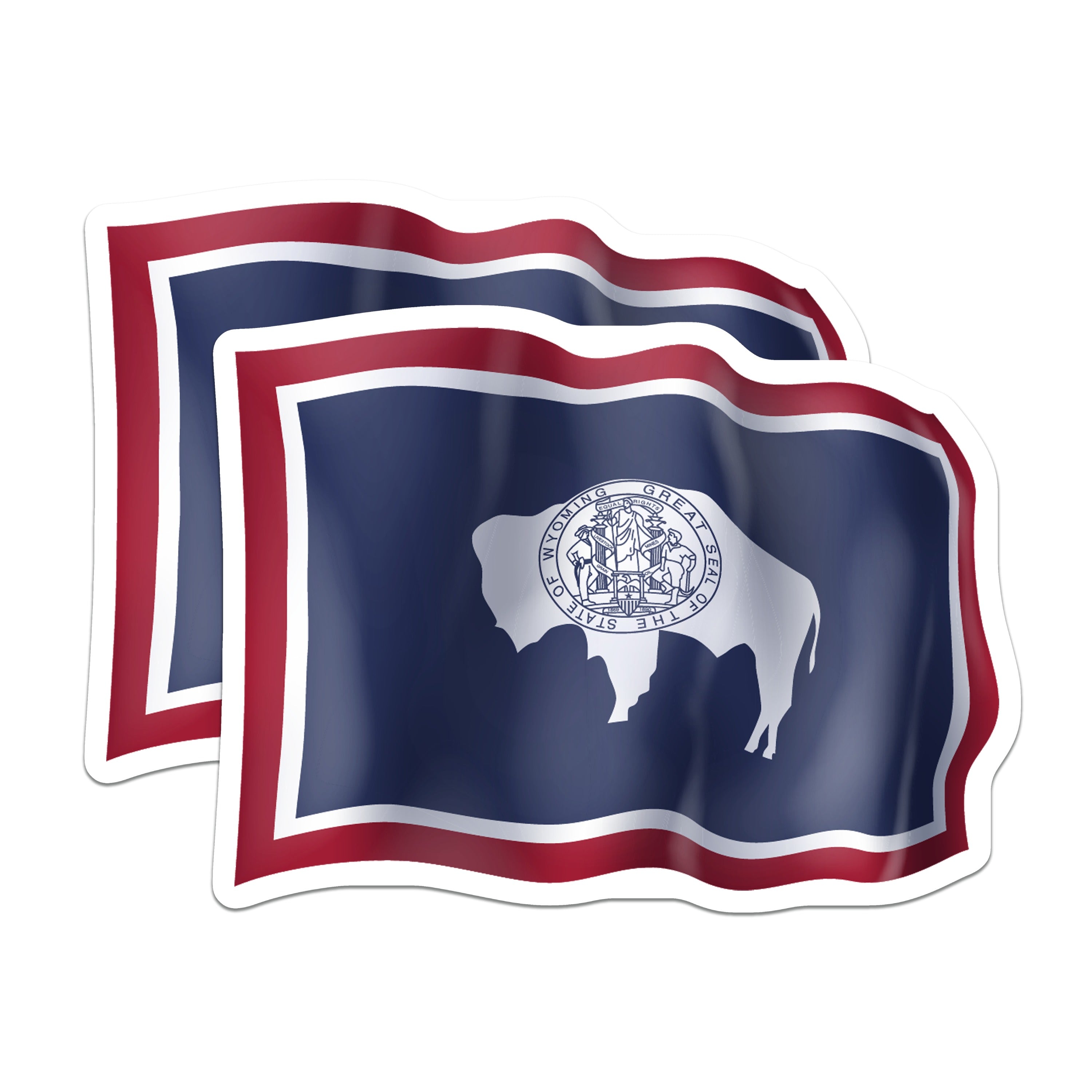 (2 Pack) Wyoming Flag Magnets - State Pride Souvenir - Cowboy State Home Decor - American Bison Gifts - 5 Inches On Longest Side - Thick Durable Magnet - Made in USA - MAG37587