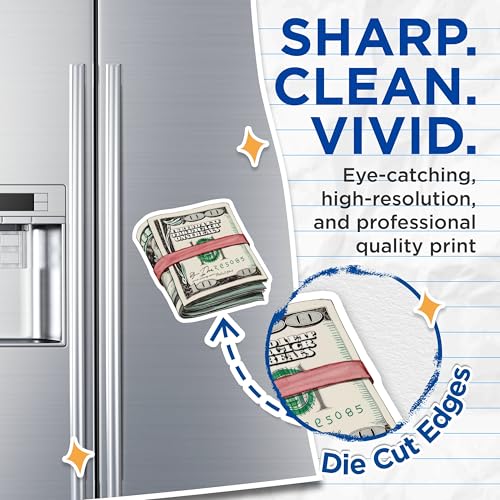 (2 Pack) Money Stack Magnets - Money Decor - Dollar Bills Magnets - 5" On Longest Side - for Cars, Fridges, Toolboxes - Made in USA - MAG7229