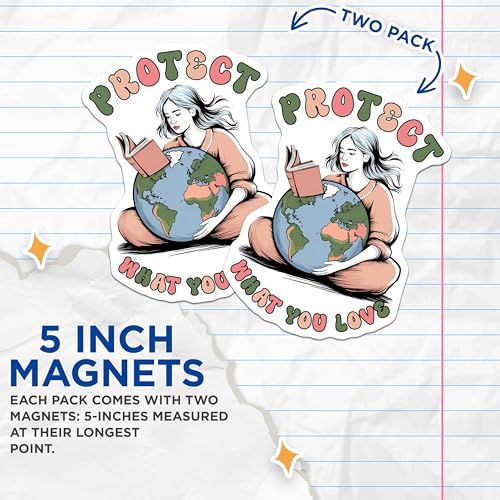 (2 Pack) Protect What You Love Magnets - 5" On Longest Side - for Cars, Fridges, Toolboxes - Made in USA - MAG7690