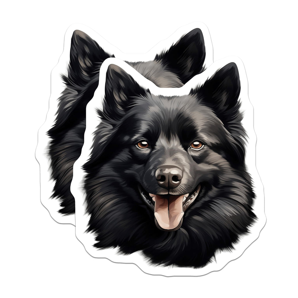 (2 Pack) Black German Shepherd Magnets - Happy Dog Lover - Animal Art Refrigerator - 5 Inches On Longest Side - Thick Durable Magnet - Made in USA - MAG28174