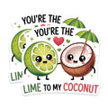 (2 Pack) Lime Coconut Couple Magnets - Cute Food Kawaii Love Decor - Sweetheart Anniversary Refrigerator Magnets - 5 Inches On Longest Side - Thick Durable Magnet - Made in USA - MAG37358