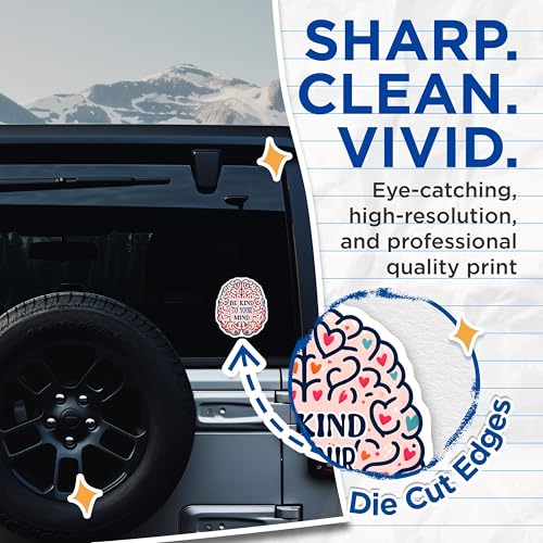 (2 Pack) Inspirational Quote Stickers - Mental Health Stickers - Self Care Inspirational Stickers - 5" On Longest Side - Sticks to Any Smooth Flat Surface - Made in USA - BMCS3245