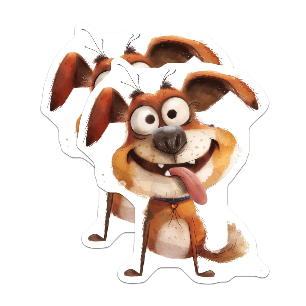 (2 Pack) Goofy Dog Magnets - Funny Puppy Illustration - Cute Animal Refrigerator Art - 5 Inches On Longest Side - Thick Durable Magnet - Made in USA - MAG27403