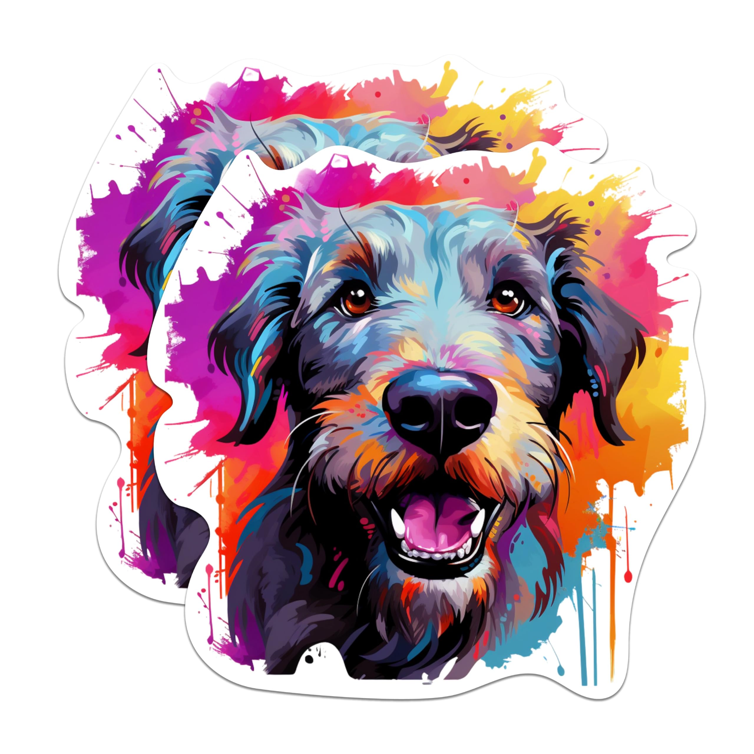 (2 Pack) Irish Wolfhound Dog Breed Magnets - 5 Inches On Longest Side - Choose from Over 100 Dog Breeds - for Cars, Refrigerators, Toolboxes - Made in USA - MAG1880