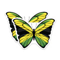 (2 Pack) Jamaica Flag Butterfly Magnets - Jamaican Pride Souvenir - Island Decor - 5" On Longest Side - Premium Magnet - for Cars, Refrigerators, Toolboxes, Lockers - Made in USA - MAG18081