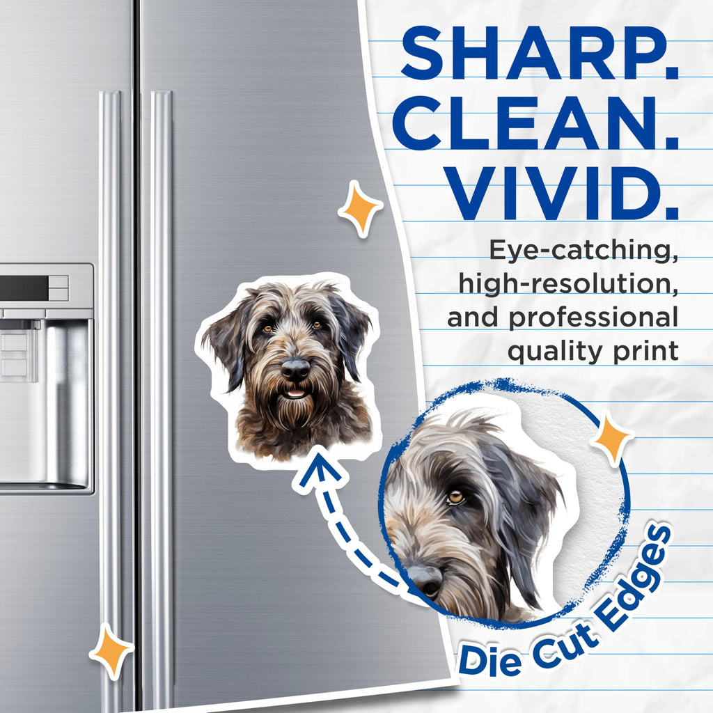(2 Pack) Shaggy Dog Portrait Magnets - Pet Lover Home Decor - Dog Parent Essentials - 5 Inches On Longest Side - Thick Durable Magnet - Made in USA - MAG29775