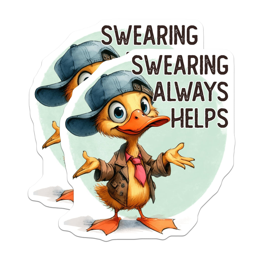 (2 Pack) Funny Duck Magnets - Swearing Helps - Cute Animal Refrigerator Magnets - 5" On Longest Side - Premium Magnet - for Cars, Refrigerators, Toolboxes, Lockers - Made in USA - MAG15258