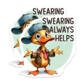 (2 Pack) Funny Duck Magnets - Swearing Helps - Cute Animal Refrigerator Magnets - 5" On Longest Side - Premium Magnet - for Cars, Refrigerators, Toolboxes, Lockers - Made in USA - MAG15258