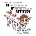 (3 Pack) Attitude Cow Decals - Funny Animal Stickers - Sassy Laptop Decals - 3 Inches On Longest Side - Easy Peel & Apply - Made in USA - 3MCS8567