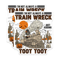(2 Pack) Train Wreck Magnets - Skeleton Steam Train - Funny Halloween Refrigerator Magnets - 5" On Longest Side - Premium Magnet - for Cars, Refrigerators, Toolboxes, Lockers - Made in USA - MAG16083