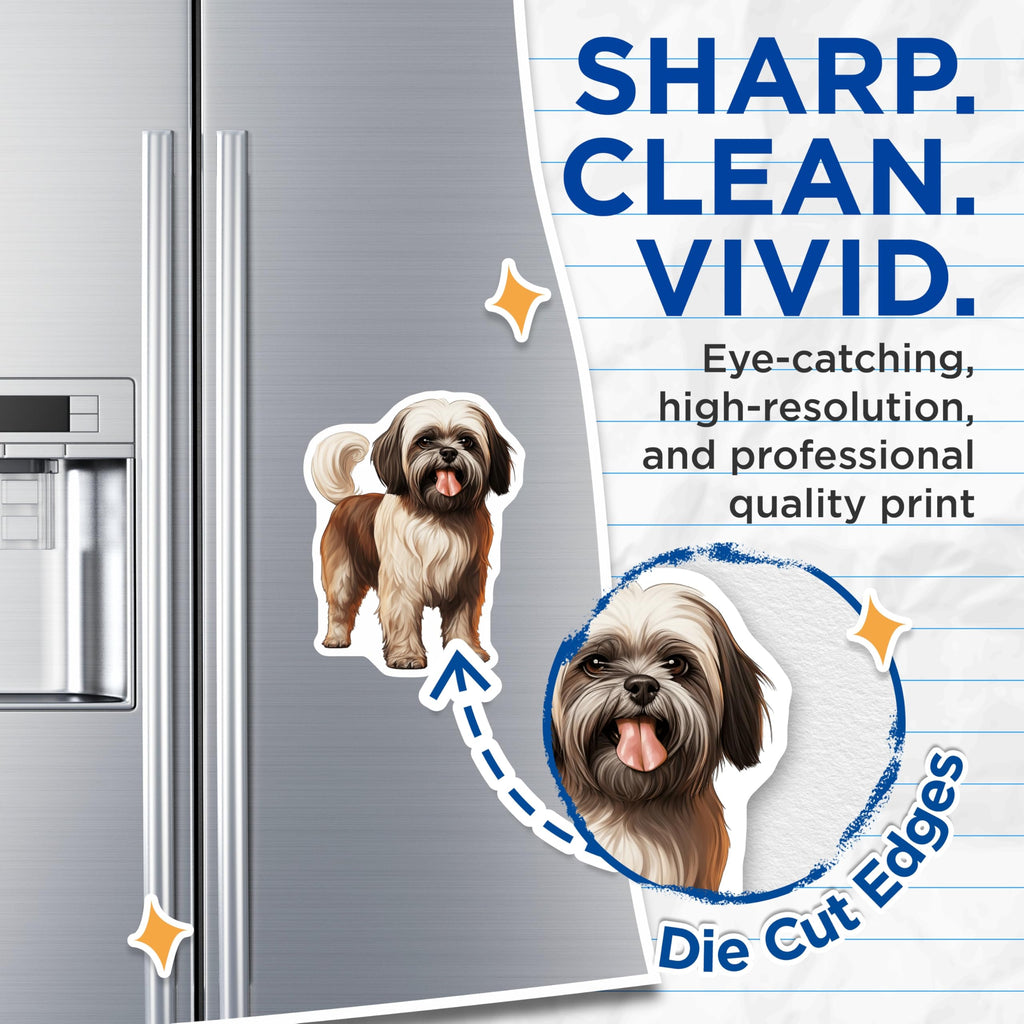 (2 Pack) Shih Tzu Magnets - Cute Dog Lover Pet Owner Home Decor - Animal Enthusiast Fridge Locker Accessory - 5 Inches On Longest Side - Thick Durable Magnet - Made in USA - MAG29017