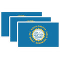 (3 Pack) South Dakota Flag Decals - State Pride - Laptop Decal - 3 Inches On Longest Side - Easy Peel & Apply - Made in USA - 3MCS0213