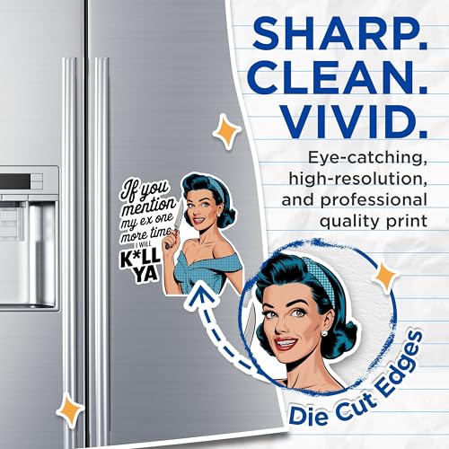 (2 Pack) Funny Retro Magnets - Humorous Ex Quotes Magnets - Sassy Pop Art Magnets- 5" On Longest Side - for Fridges, Toolboxes, Cars - Made in USA - MAG2585