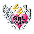 (2 Pack) GRL PWR Magnets Magnets - Feminist Empowerment - Girl Power Decor - 5" On Longest Side - Made in USA - Sticks to Refrigerators & Metal Surfaces - MAG8349