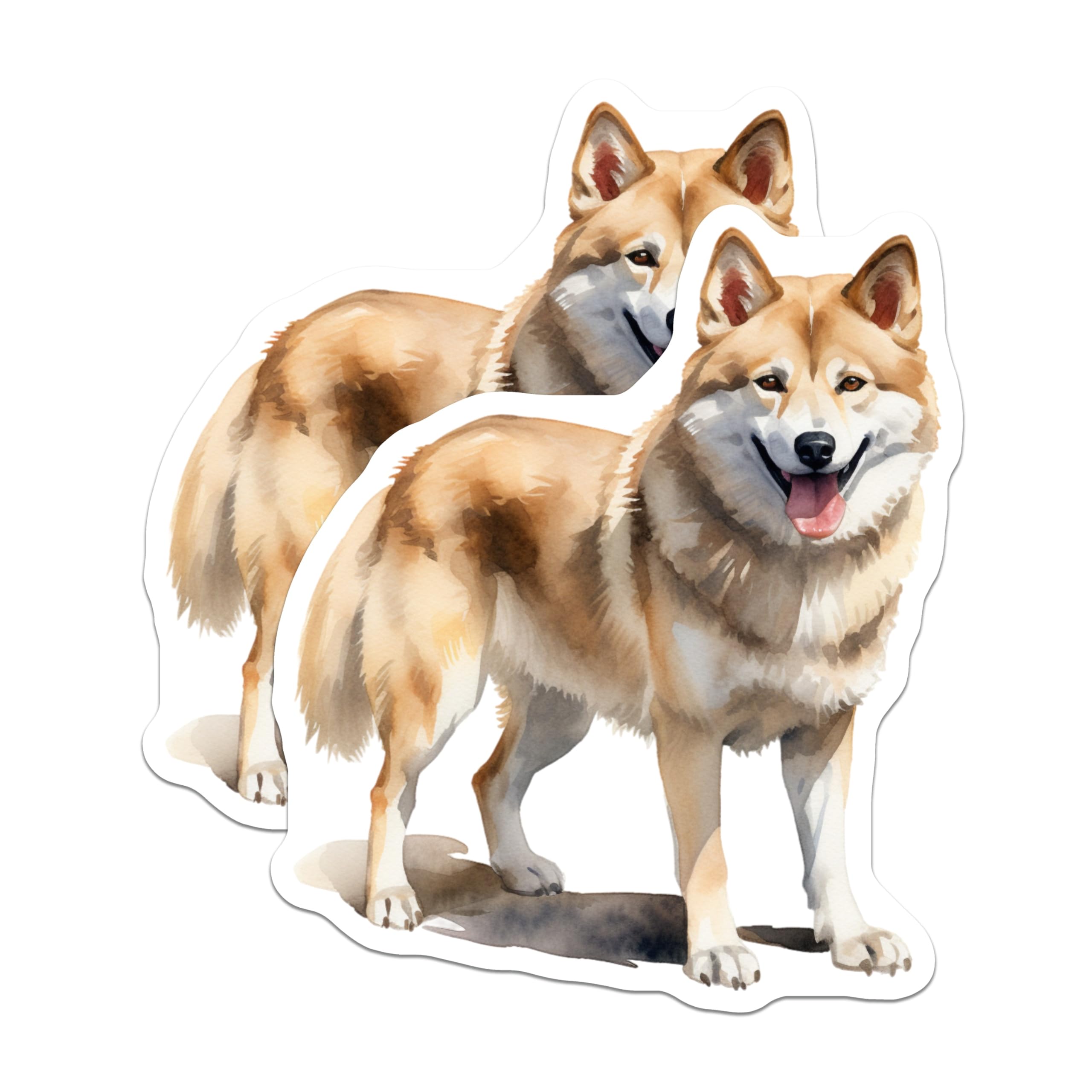 (2 Pack) Shiba Inu Dog Magnets - Watercolor Pet Lover Display - Happy Dog Art Fridge Accessory for Dog Mom - 5 Inches On Longest Side - Thick Durable Magnet - Made in USA - MAG27811
