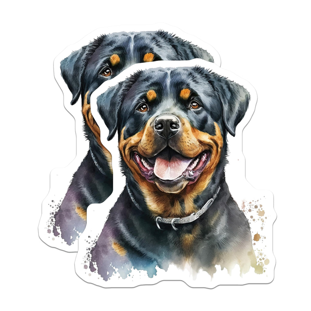 (2 Pack) Rottweiler Dog Magnets - Cute Pet Portrait - Refrigerator Decor - 5" On Longest Side - Premium Magnet - for Cars, Refrigerators, Toolboxes, Lockers - Made in USA - MAG14130