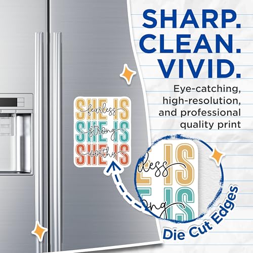 (2 Pack) Fearless Motivational Magnets - Strong Inspirational Magnets - Worthy Empowerment Magnets - 5" On Longest Side - for Cars, Refrigerators, Toolboxes, Lockers - Made in USA BMCS3076