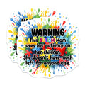 (2 Pack) Warning Autism Mom Magnets - Funny Autism Awareness - Colorful Autism Quote - 5" On Longest Side - for Cars, Fridges, Toolboxes - Made in USA - MAG8125