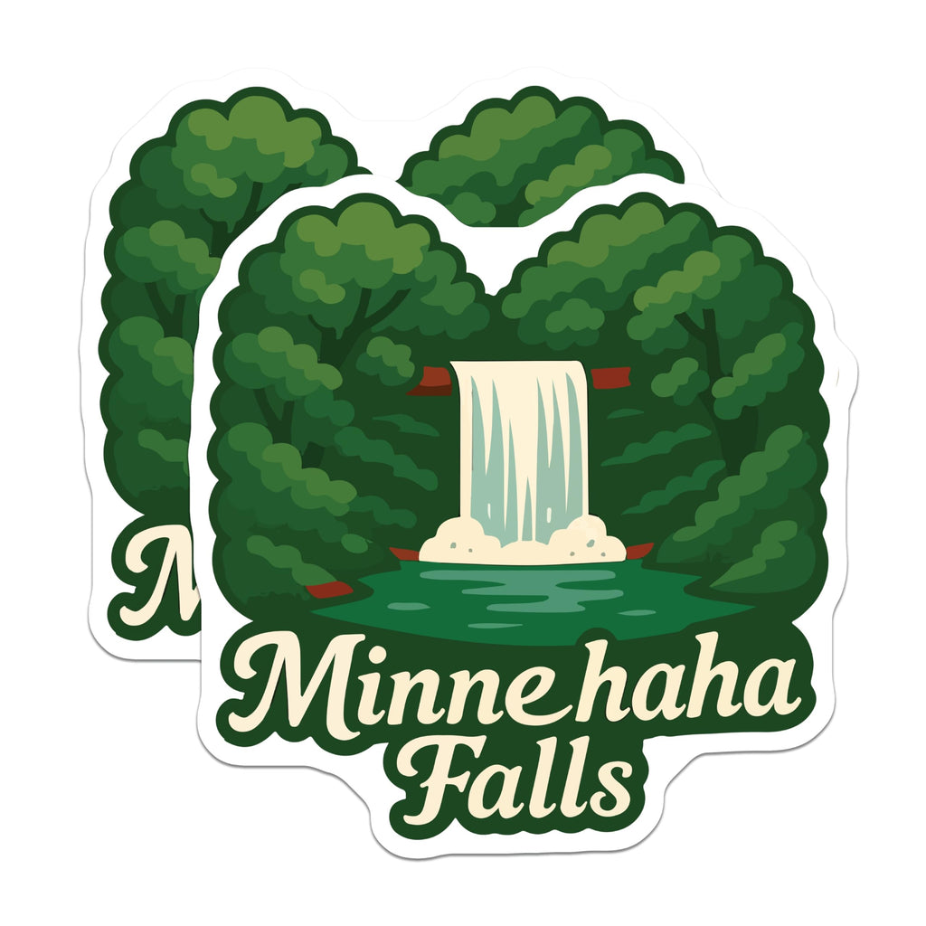 (2 Pack) Minnehaha Falls Magnets - Minnesota Landmark Decor - Scenic Waterfall Art - Minneapolis Nature Tourism Souvenir - 5 Inches On Longest Side - Thick Durable Magnet - Made in USA - MAG19771