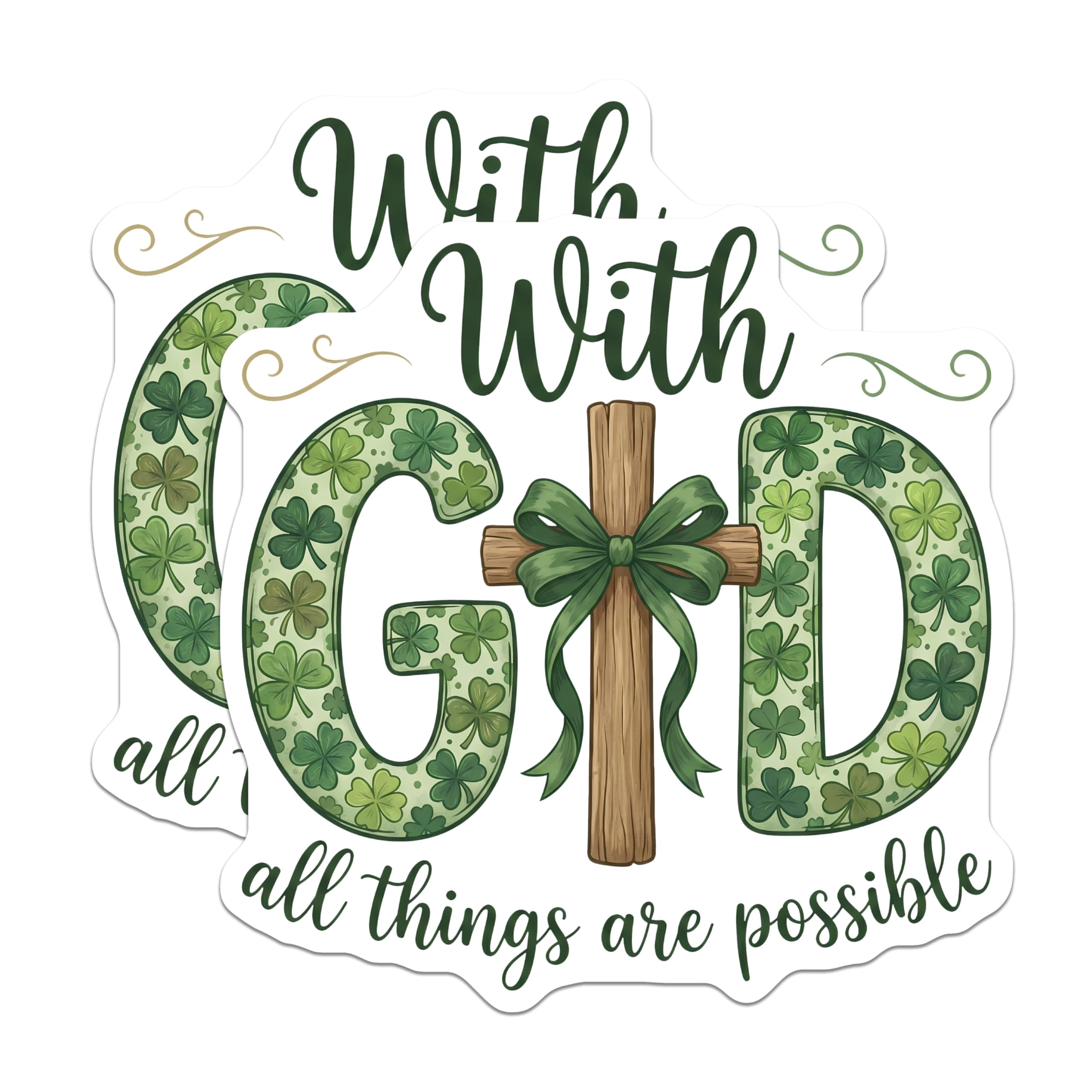 (2 Pack) Shamrock Magnets - Christian Decor - Irish Clover Magnets - 5" On Longest Side - Premium Magnet - for Cars, Refrigerators, Toolboxes, Lockers - Made in USA - MAG16640