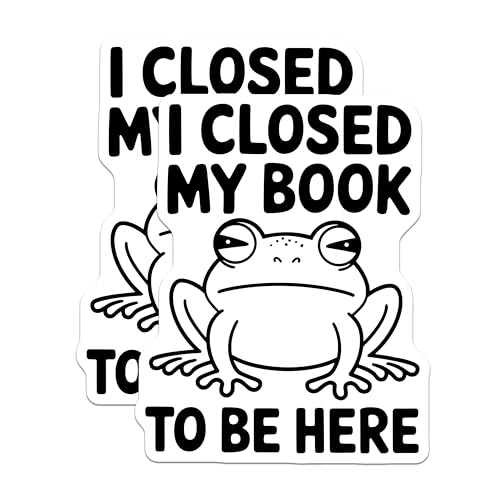 (2 Pack) I Closed My Book Magnets - Book Lover - Funny Frog Quote - 5" On Longest Side - for Cars, Fridges, Toolboxes - Made in USA - MAG6741