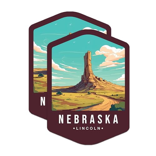 (2 Pack) Nebraska State and Capitol Magnets - NE State Magnet - Choose from 50 States - 5" On Longest Side - Premium Magnet - for Cars, Refrigerators, Toolboxes, Lockers - Made in USA - MAG1483