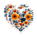 (2 Pack) Floral Heart Magnets - Botanical Love Decor - Cozy Home Refrigerator Art - 5 Inches On Longest Side - Thick Durable Magnet - Made in USA - MAG30032