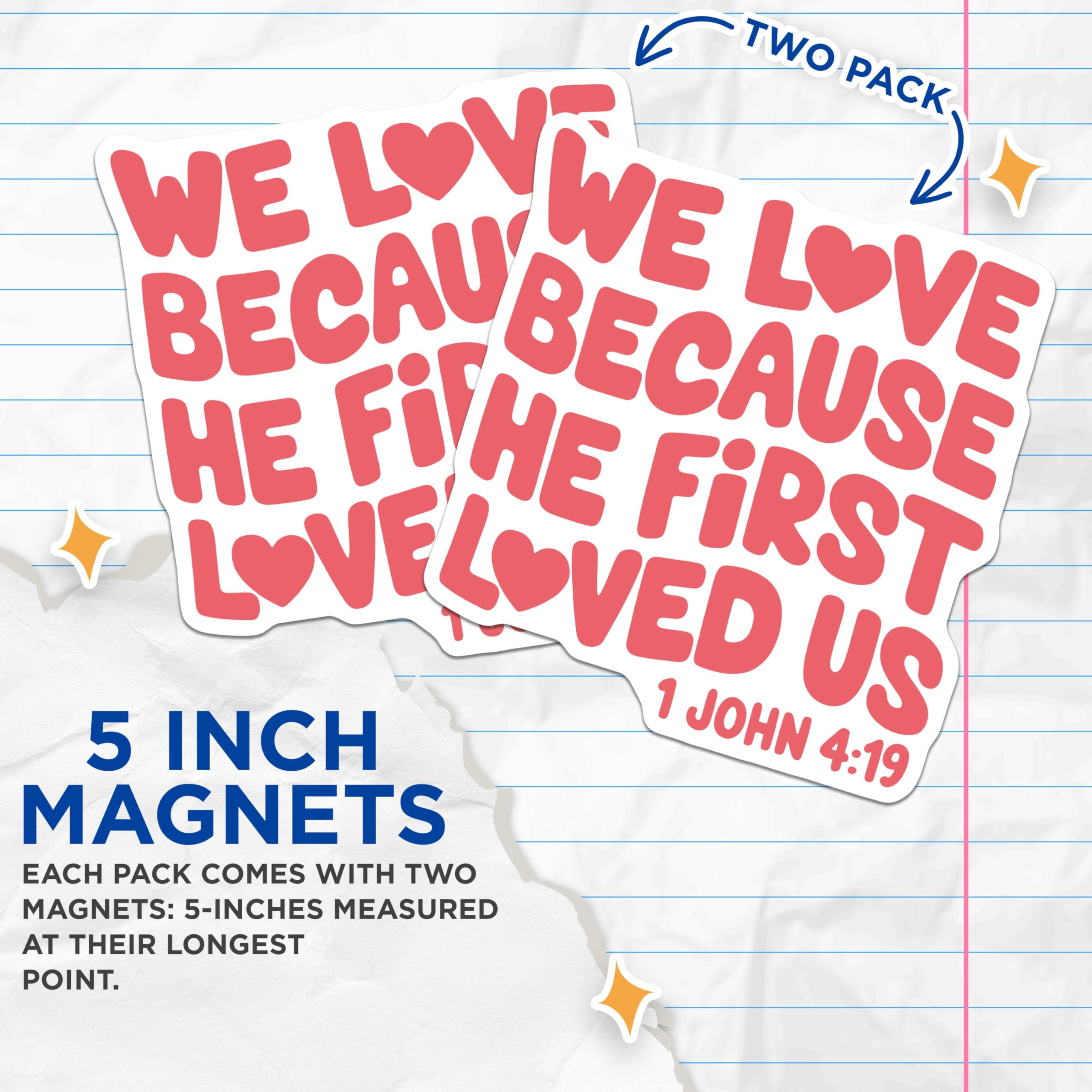 (2 Pack) Christian Verse Magnets - Inspirational Quote - Religious Scripture Magnet Set - 5" On Longest Side - Premium Magnet - for Cars, Refrigerators, Toolboxes, Lockers - Made in USA - MAG18229