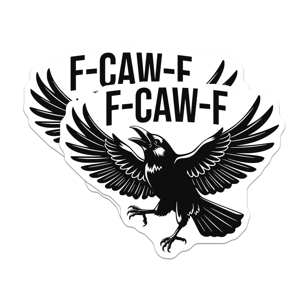 (2 Pack) Raven F-CAW-F Magnets - Flying Bird Magnet - Crow Emblem Magnets - 5" On Longest Side - Premium Magnet - for Cars, Refrigerators, Toolboxes, Lockers - Made in USA - MAG15239