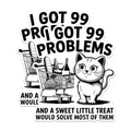 (2 Pack) 99 Problems Stickers - Funny Cat Stickers - Shopping Meme Stickers - 5" On Longest Side - Sticks to Any Smooth Flat Surface - Made in USA - BMCS2887