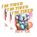 (3 Pack) Tired Koala Decals - Funny Laptop Decal - Sleepy Animal Decal- 3 Inches On Longest Side - Easy Peel & Apply - Made in USA - 3MCS5836