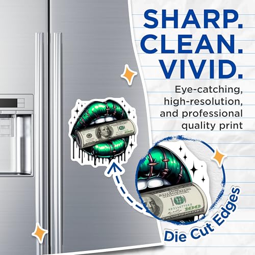 (2 Pack) Lips Money Magnets - Artistic Dollar Bill - Dollar Design ation - 5" On Longest Side - for Cars, Fridges, Toolboxes - Made in USA - MAG4564