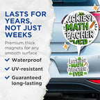 (2 Pack) Luckiest Math Teacher Ever Magnets - St Patrick's Day Decoration - Teacher Appreciation Gift - Classroom Decor - 5" On Longest Side - for Cars, Fridges, Toolboxes - Made in USA - MAG5588