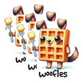 (3 Pack) Woofles Dog Waffle Decals - Cute Foodie Stickers - Funny Puppy Laptop Decal - 3 Inches On Longest Side - Easy Peel & Apply - Made in USA - 3MCS6358