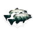 (2 Pack) Bass Fish Magnets - Nature Forest Art - Fishing Lovers Gifts - 5" On Longest Side - Premium Magnet - for Cars, Refrigerators, Toolboxes, Lockers - Made in USA - MAG15127