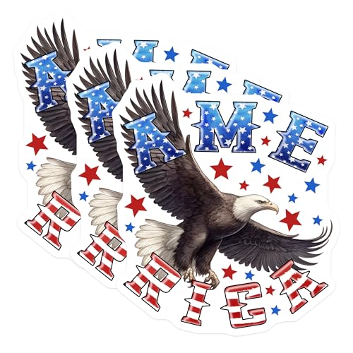 (3 Pack) Patriotic Eagle Decals - America Decal - Laptop Decals - 3 Inches On Longest Side - Easy Peel & Apply - Made in USA - 3MCS6174