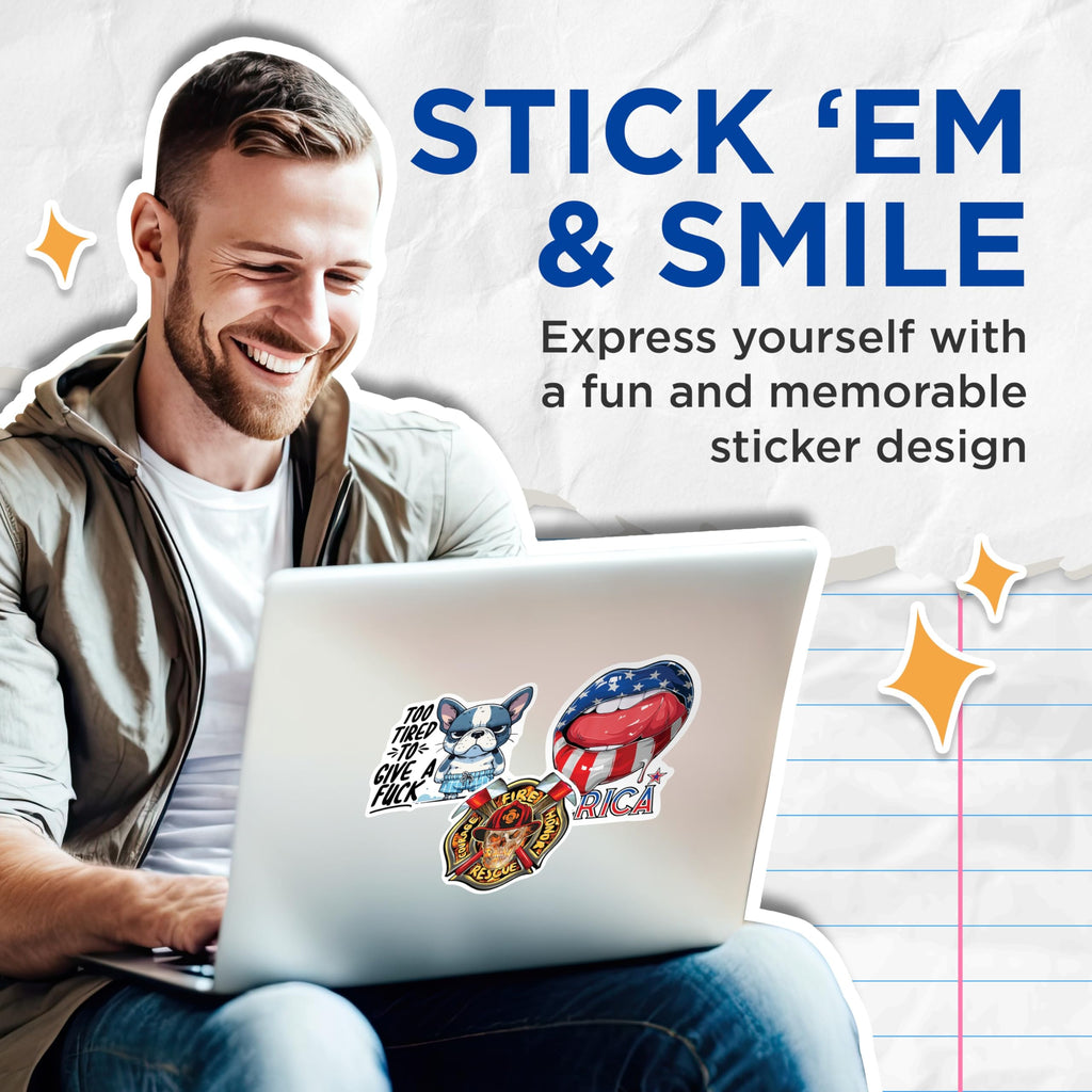 (2 Pack) French Bulldog Stickers - Funny Dog Stickers - Sarcastic Stickers - 5" On Longest Side - Sticks to Smooth Flat Surfaces - Made in USA - BMCS15294