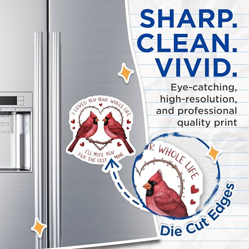 (2 Pack) Loved You Your Whole Life Magnets Magnets - Memorial Cardinal - 5" On Longest Side - Made in USA - Sticks to Refrigerators & Metal Surfaces - MAG8898