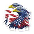 (2 Pack) Bald Eagle Patriotic Stickers - American Pride - USA Flag - Independence Day - 5" On Longest Side - Sticks to Smooth Flat Surfaces - Made in USA - BMCS6763