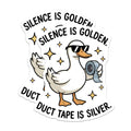 (2 Pack) Funny Duck Magnets - Silence is Golden - Duct Tape is Silver Joke - Sarcastic Humor Gift - 5 Inches On Longest Side - Thick Durable Magnet - Made in USA - MAG38786