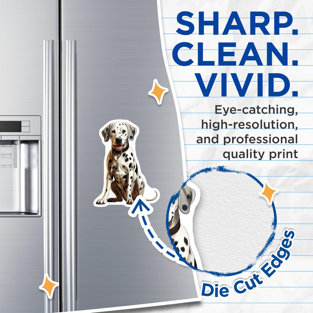 (2 Pack) Dalmatian Dog Magnets - Cute Dog Lover - Pet Owner Refrigerator Decor - 5 Inches On Longest Side - Thick Durable Magnet - Made in USA - MAG29181